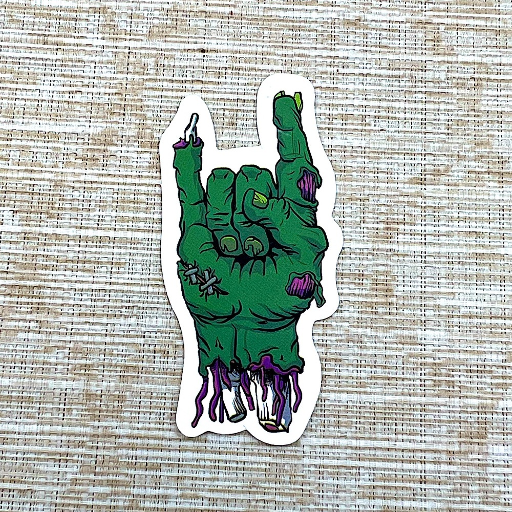 Zombie Hand Gross Grunge Horror Funky Single Decor Art Sticker